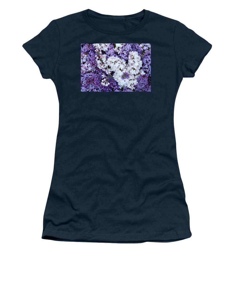 Face Mask Women's T-Shirt featuring the photograph Glorious Lilacs by Theresa Tahara