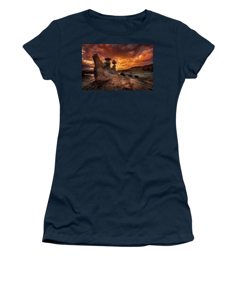 Goblin Valley Women's T-Shirt featuring the photograph Goblin Valley at Sunset by Michael Ash