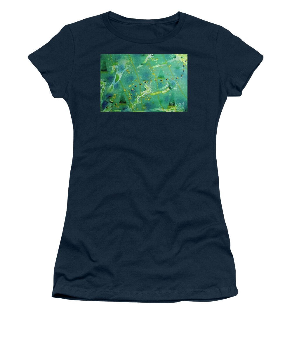 Science Of Dreams Women's T-Shirt featuring the painting God creates green by Nicolas Grahame Young