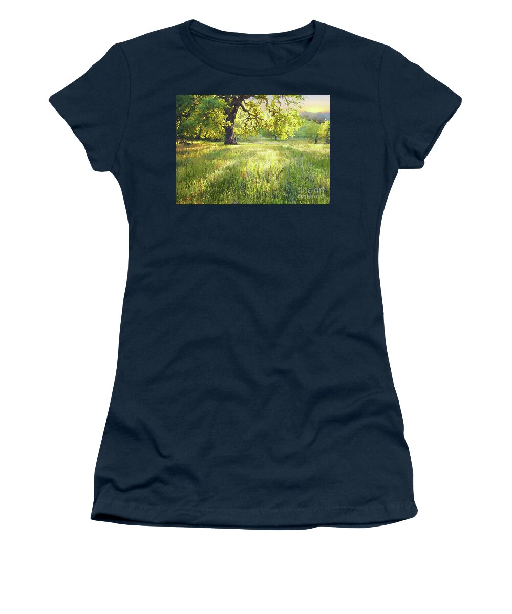 Tree Women's T-Shirt featuring the photograph God Light sunrise by Sharon Foster