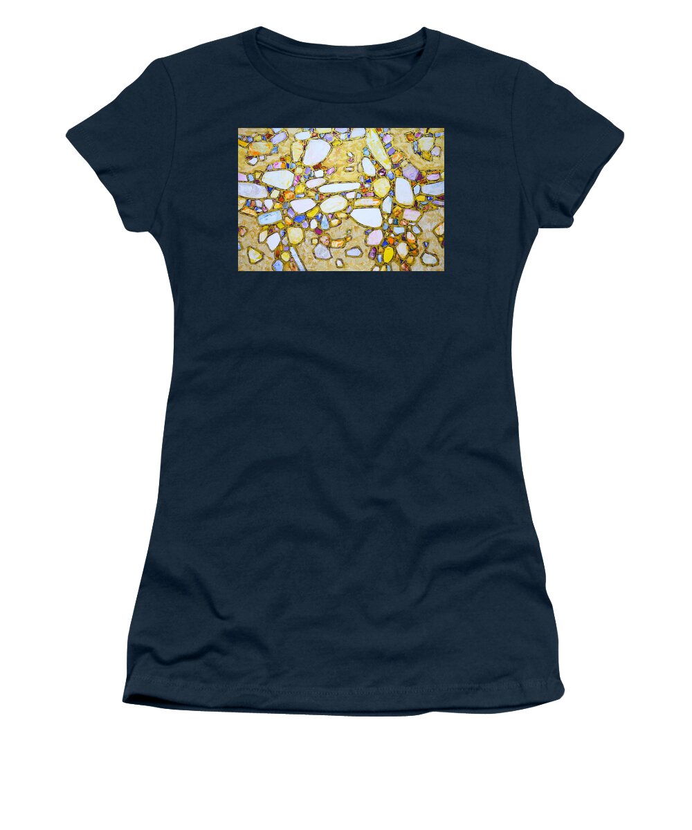 Stones Women's T-Shirt featuring the painting Gold around 2. by Irina Mask