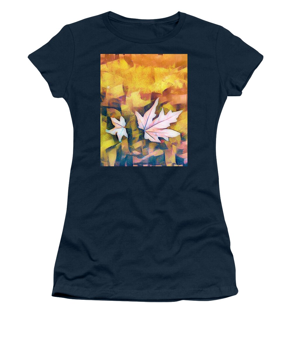 Fall Women's T-Shirt featuring the photograph Golden Maples Abstract II by Debra and Dave Vanderlaan