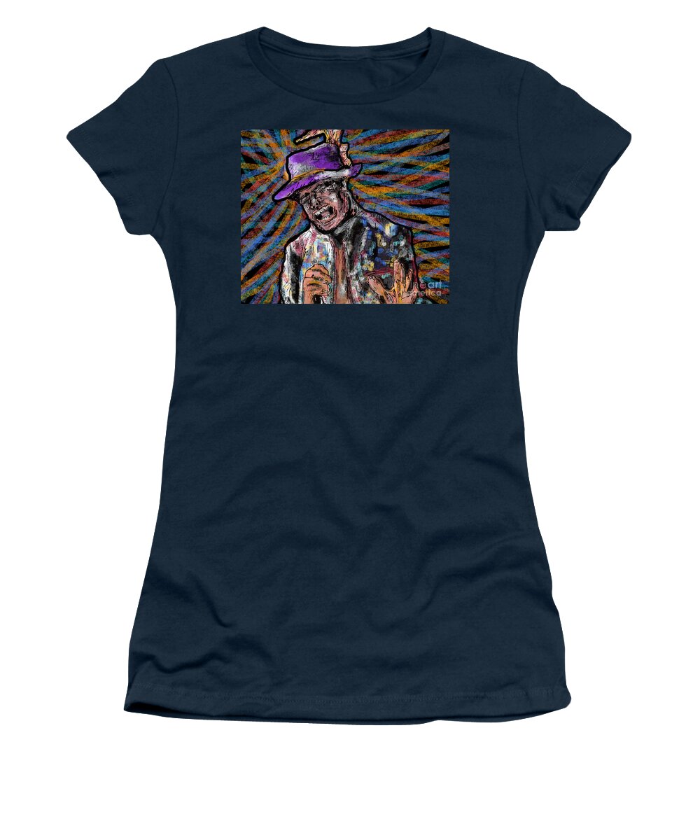 Gord Downie The Hip Abstract Rock And Roll Music Concert Star Celebrity Canada Women's T-Shirt featuring the painting Gord Downie The Hip Abstract by Bradley Boug