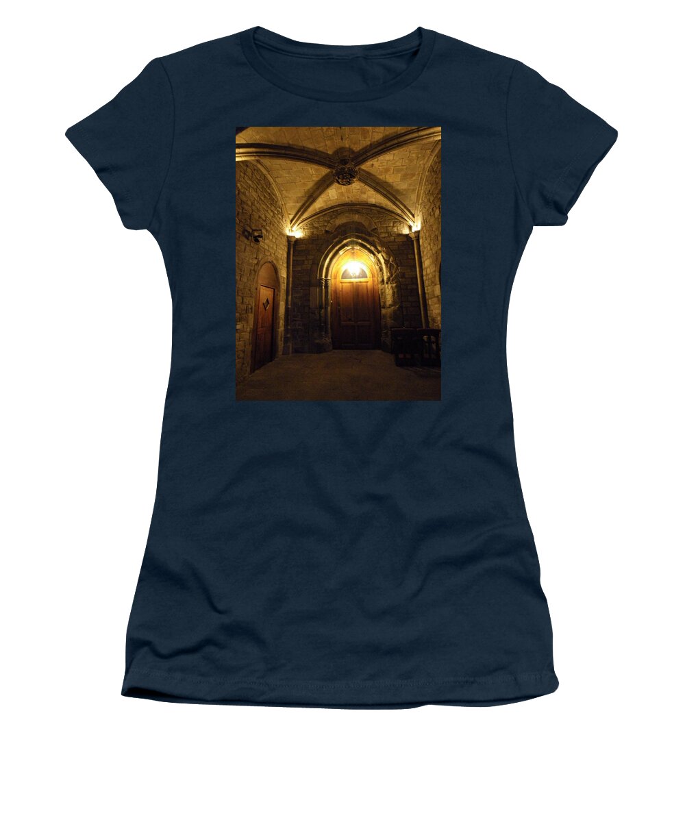 Door Women's T-Shirt featuring the photograph Gothic door by Lisa Mutch