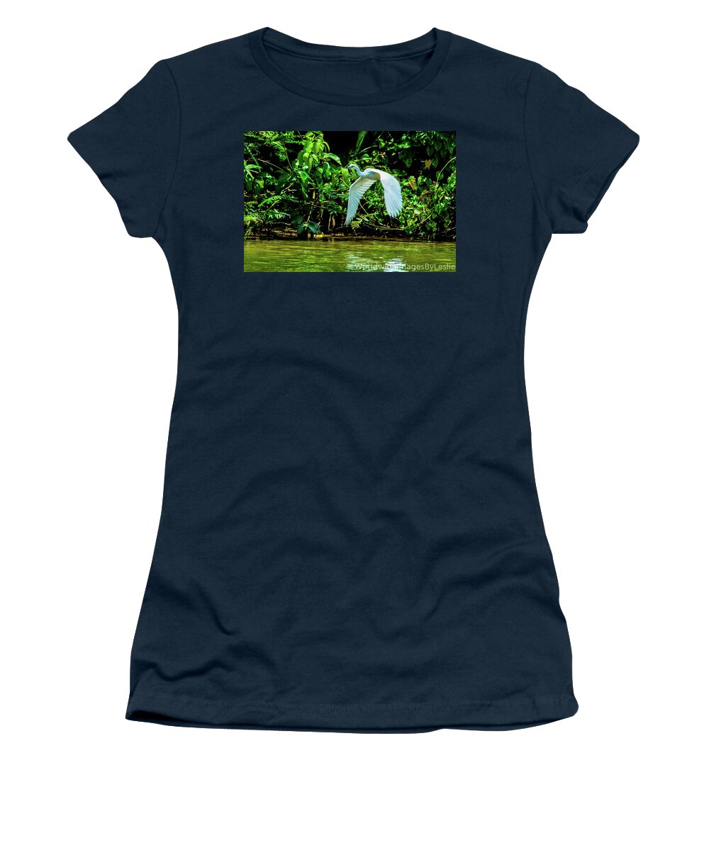 Great White Egret Women's T-Shirt featuring the photograph May You Find Peace by Leslie Struxness