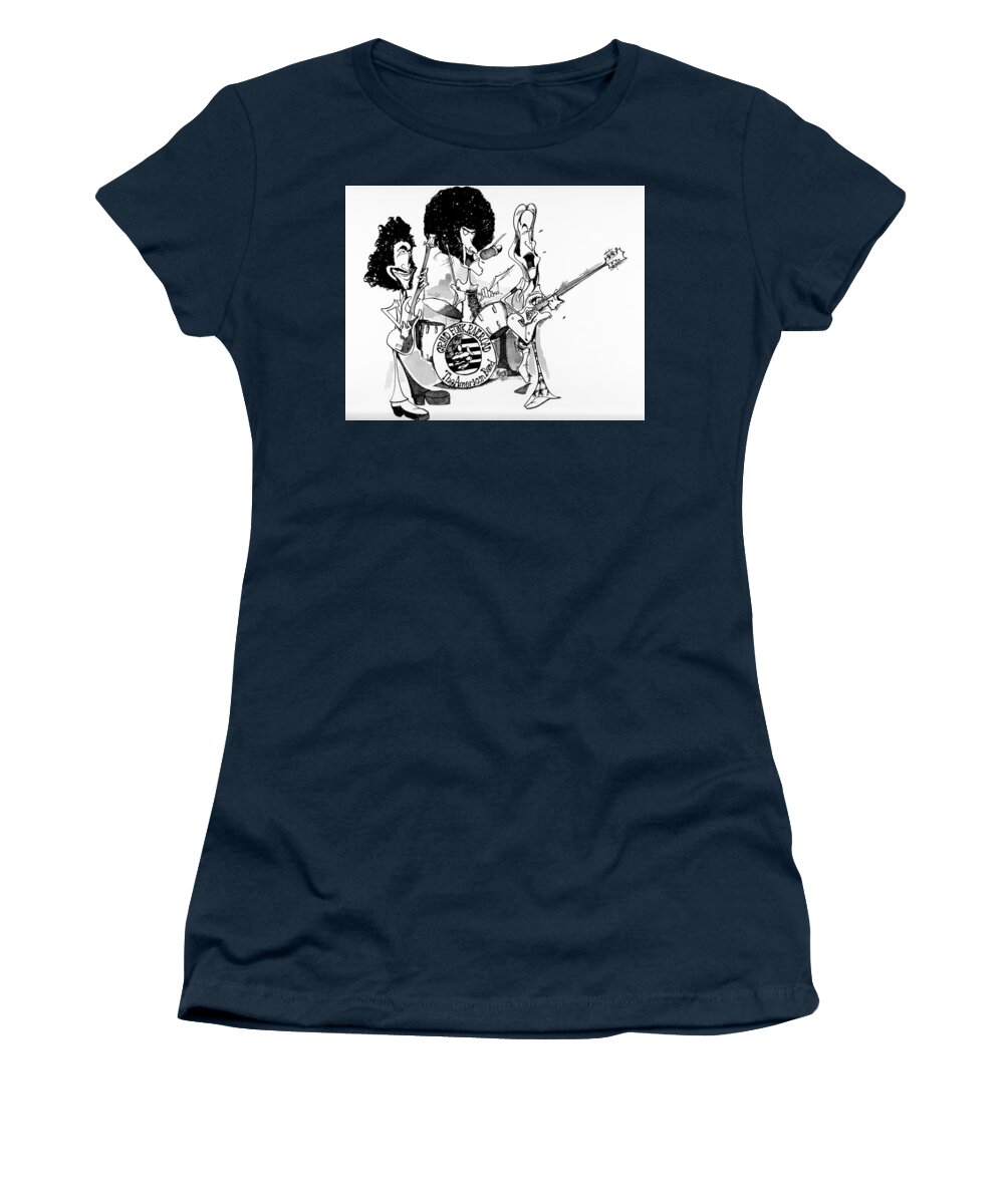 Rockandroll Women's T-Shirt featuring the drawing Grand Funk Railroad by Michael Hopkins