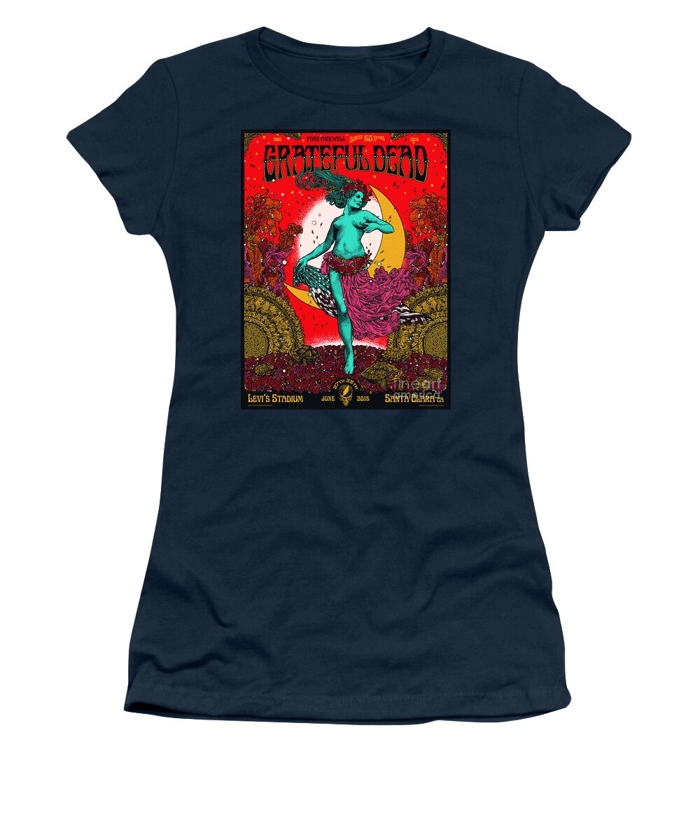 Grateful Dead Women's T-Shirt featuring the photograph Grateful Dead Rock Poster by Action