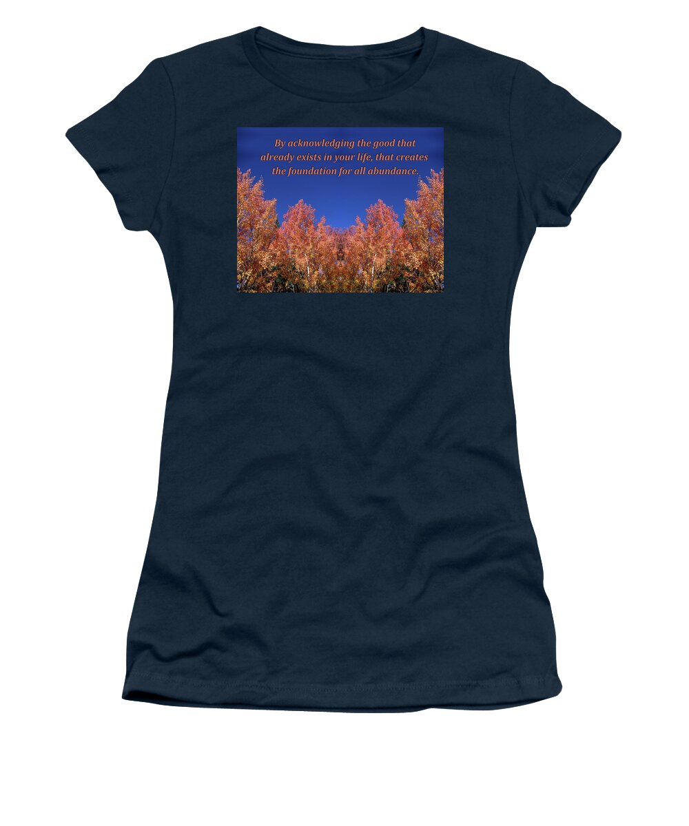 Gratitude Women's T-Shirt featuring the digital art Gratitude is the Foundation for Abundance by Julia L Wright