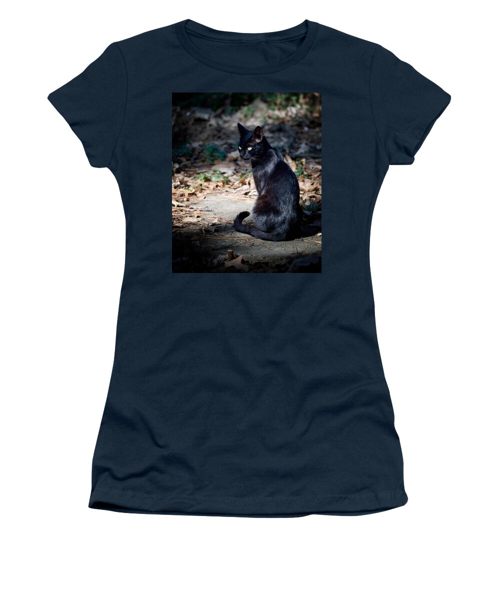 Cat Women's T-Shirt featuring the photograph Green Eyes by DArcy Evans
