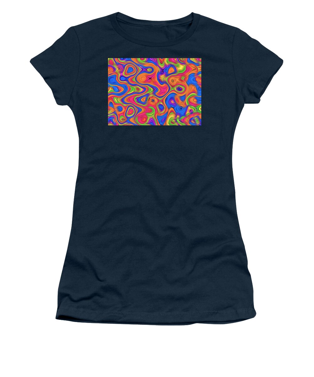 Abstract Women's T-Shirt featuring the digital art Groovy Abstract Pattern by Ronald Mills