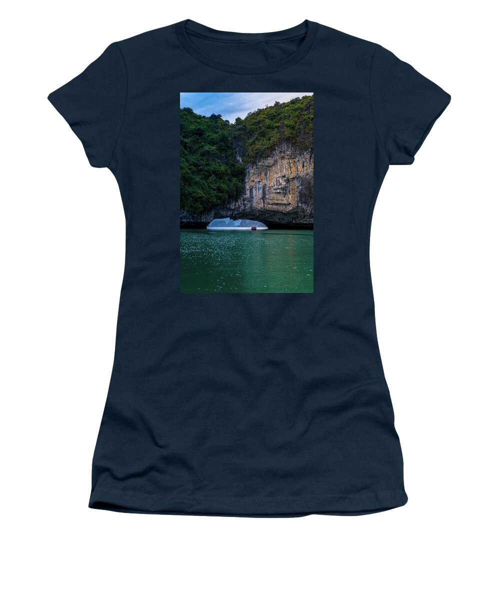 Bay Women's T-Shirt featuring the photograph Ha Long Bay by Arj Munoz