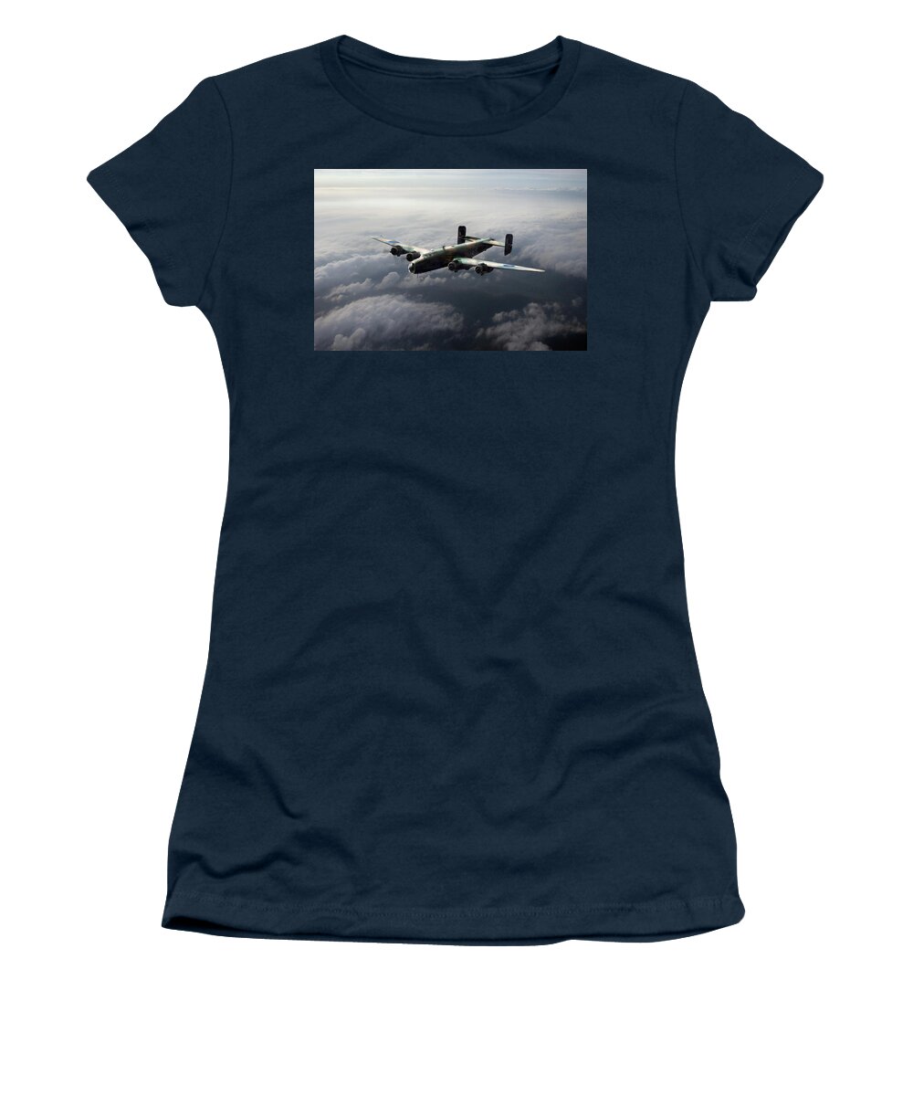 644 Squadron Women's T-Shirt featuring the photograph Halifax heading home by Gary Eason
