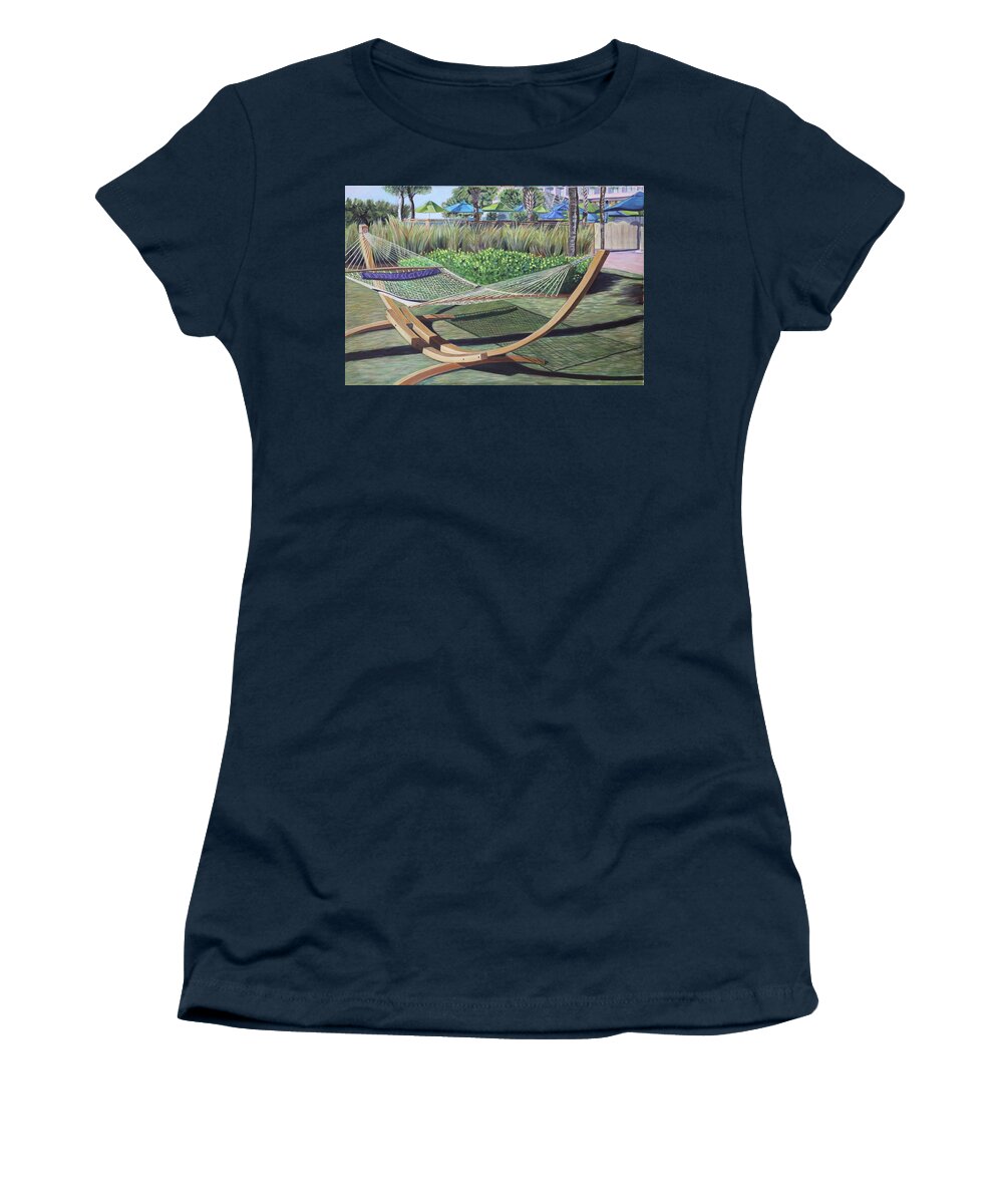 Top Seller Women's T-Shirt featuring the painting Hammock by the Sea by Dorsey Northrup