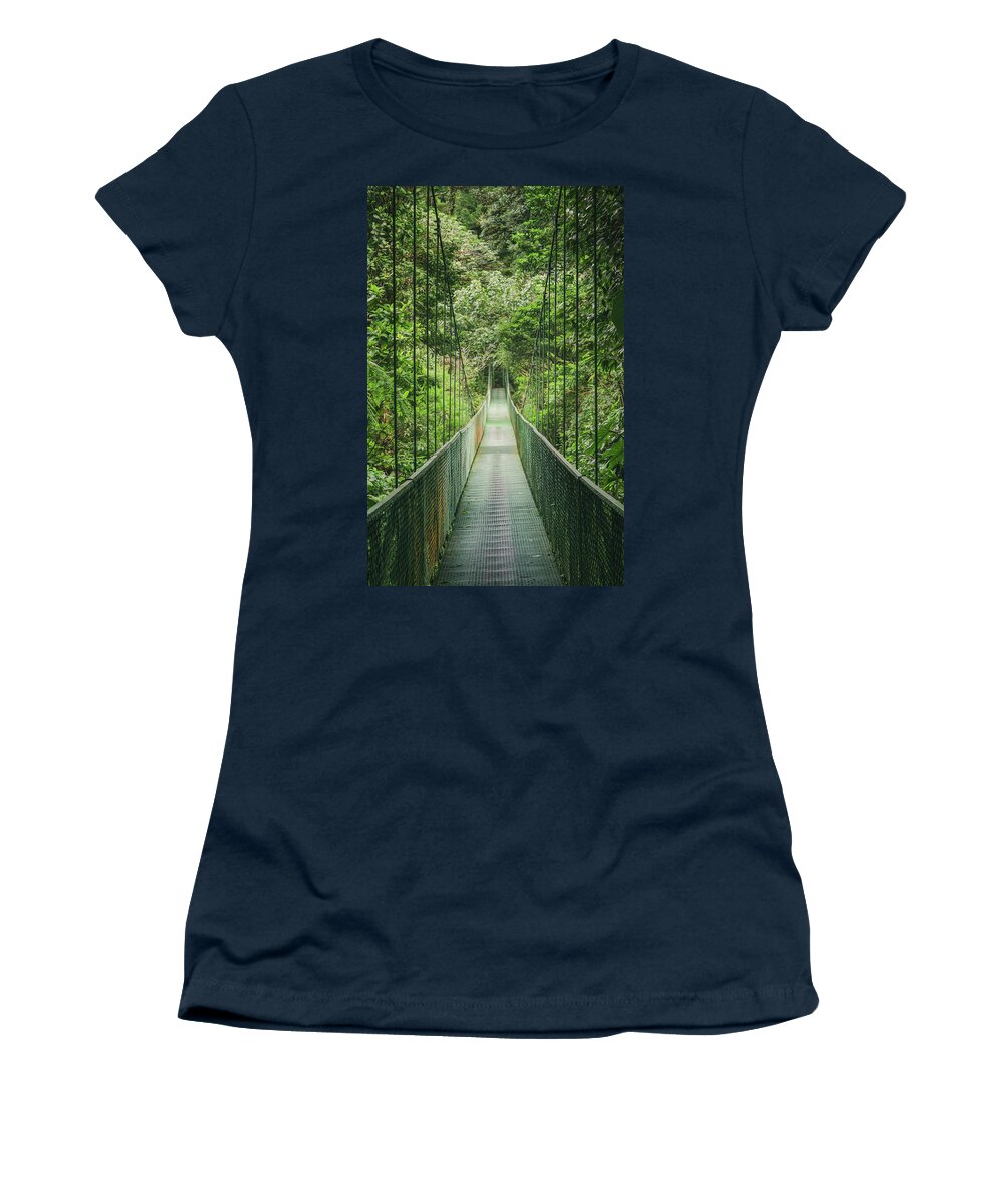 Rainforest Women's T-Shirt featuring the photograph Hanging Bridge in the Cloud Forest by Nicklas Gustafsson