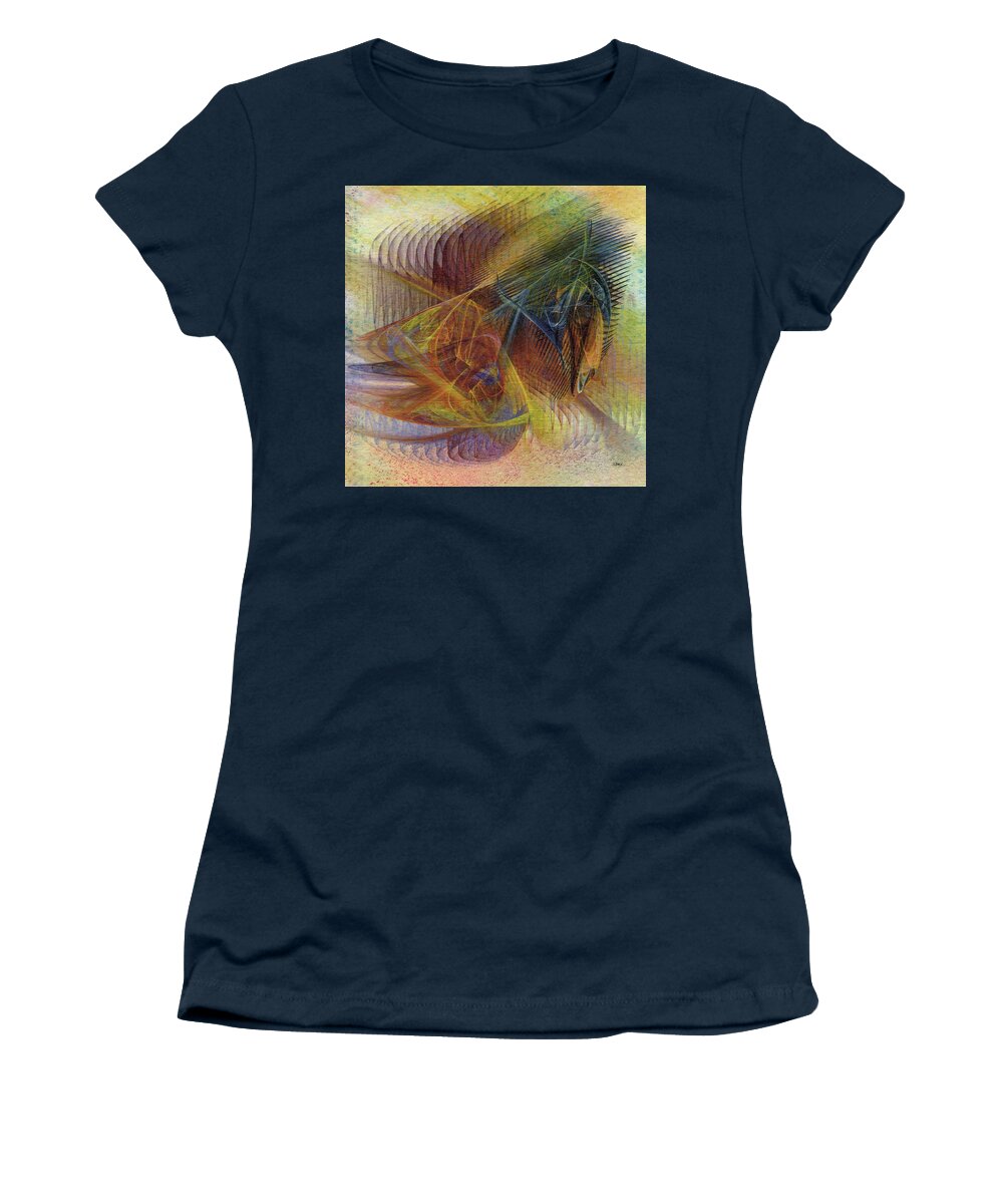 Harnessing Reason Women's T-Shirt featuring the digital art Harnessing Reason - Square Version by Studio B Prints