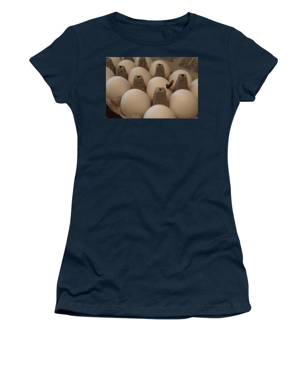 Egg Women's T-Shirt featuring the photograph Hatched by Army Men Around the House