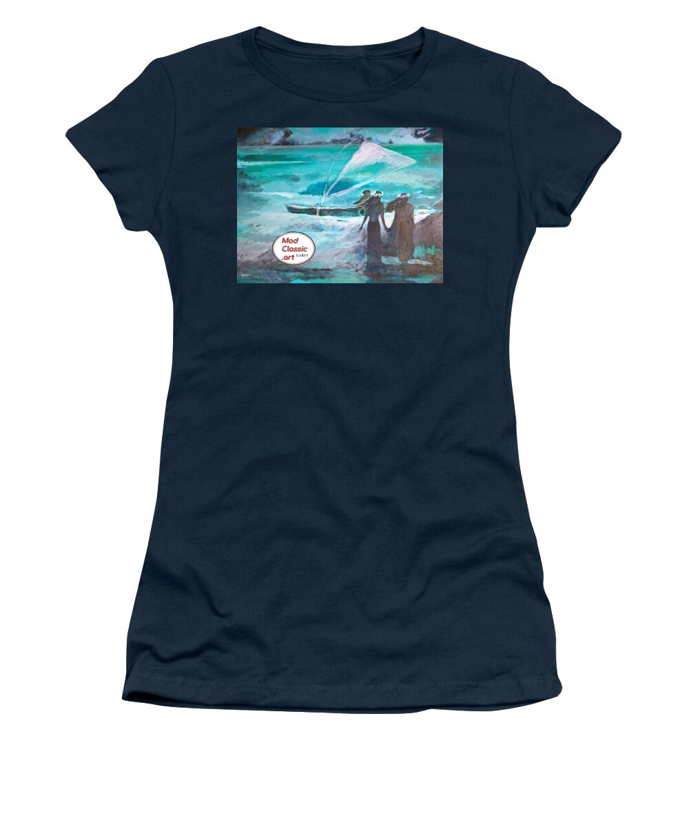 Hawaii Women's T-Shirt featuring the painting Hawaiian Wind ModClassic Art by Enrico Garff