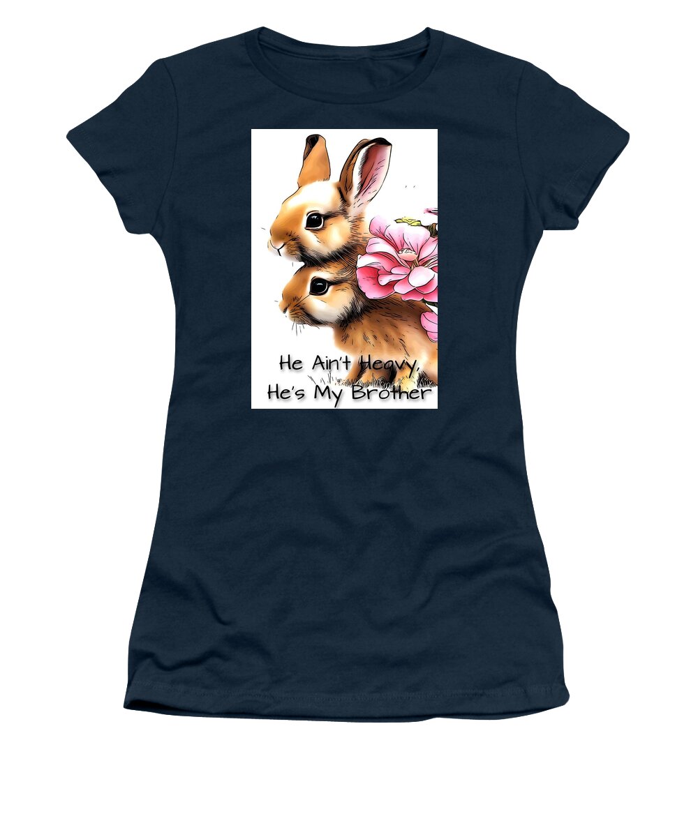Digital Women's T-Shirt featuring the digital art He Aint Heavy, Hes My Brother by Beverly Read
