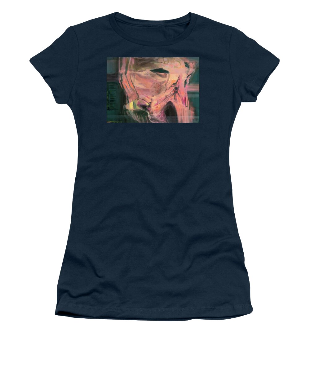 #portrait Women's T-Shirt featuring the painting Head Study 57 by Veronica Huacuja