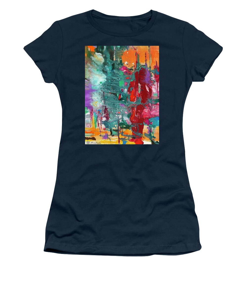 Abstract Women's T-Shirt featuring the painting Healing by Atanas Karpeles