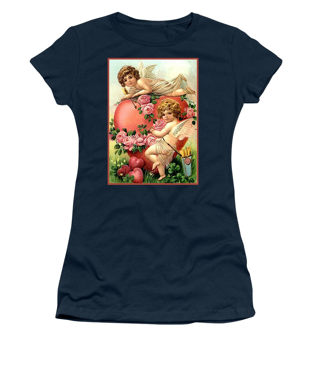 Kids Women's T-Shirt featuring the photograph Hearts and Flowers and Babies by Unknown Artists