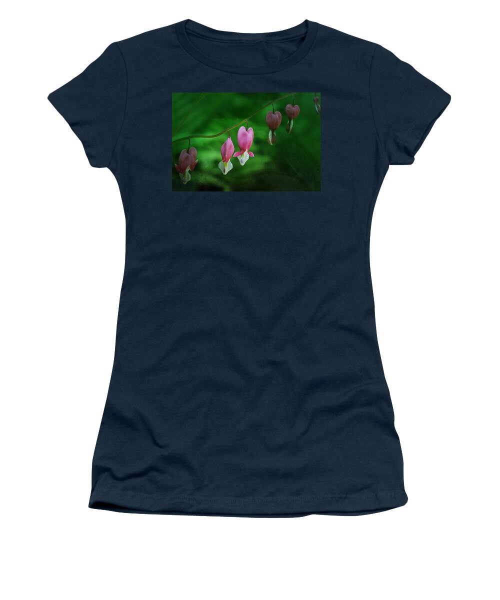 Dicentra Women's T-Shirt featuring the photograph Hearts of Spring by Moira Law