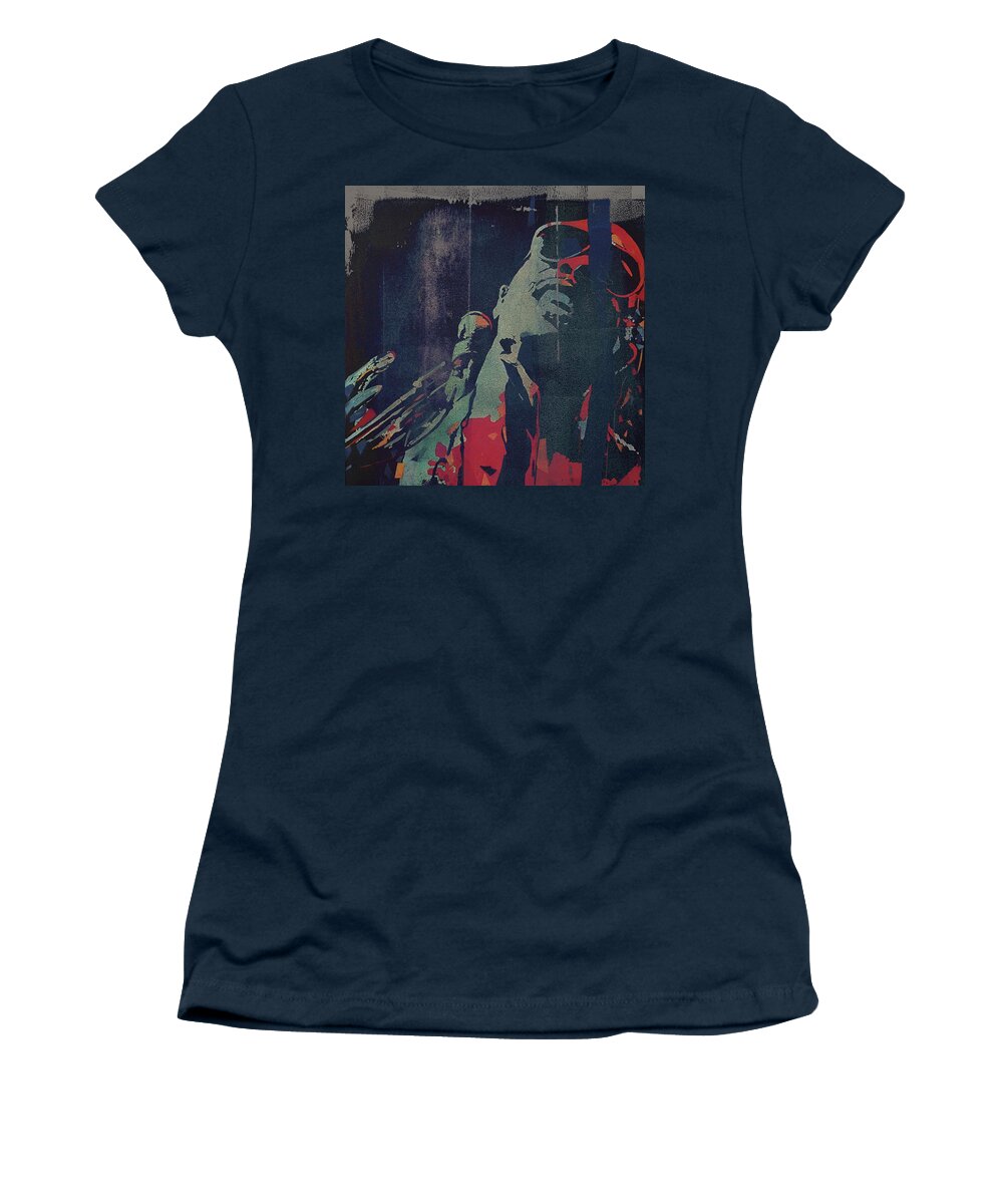 Stevie Wonder Women's T-Shirt featuring the mixed media Higher Ground by Paul Lovering