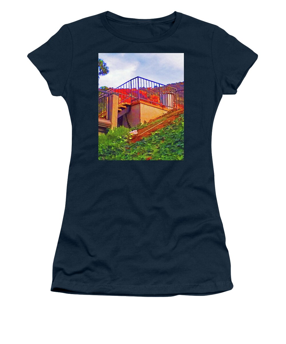 Landscape Women's T-Shirt featuring the photograph Hillside Walkway by Andrew Lawrence