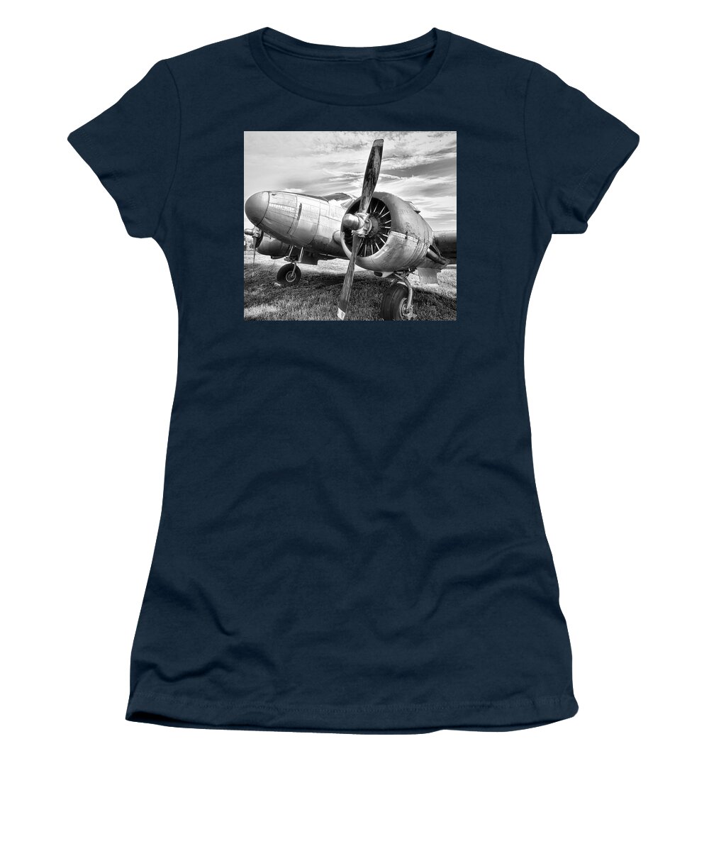  Twin Engine Women's T-Shirt featuring the photograph Historic Beechcraft C45 by Susan Hope Finley