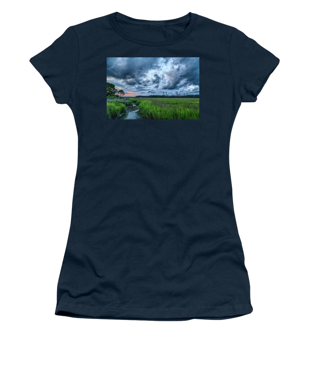  Women's T-Shirt featuring the photograph Hobcaw Storm by Jim Miller