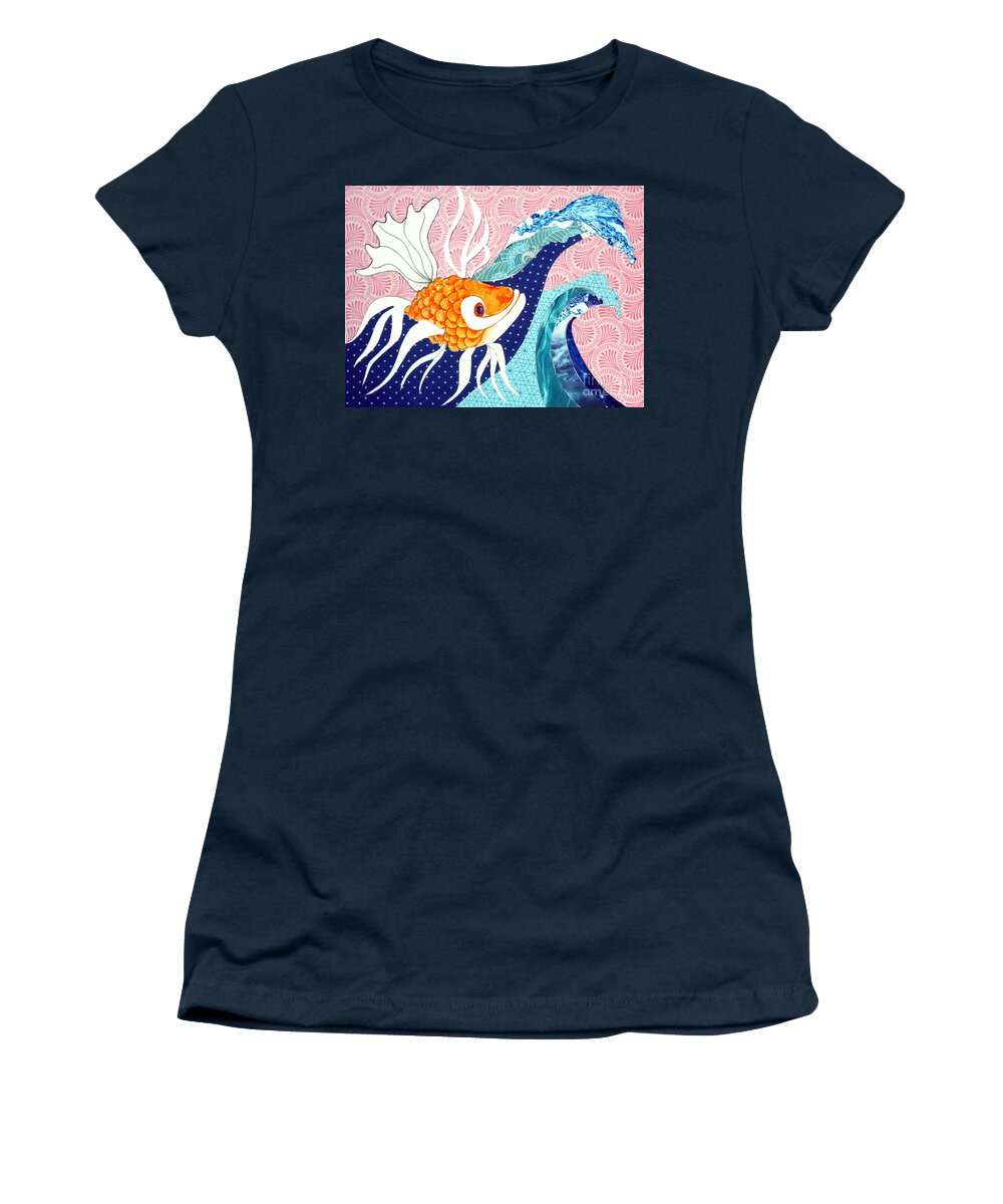 Koi Fish Women's T-Shirt featuring the mixed media Hoi Polloi Koi by Jayne Somogy