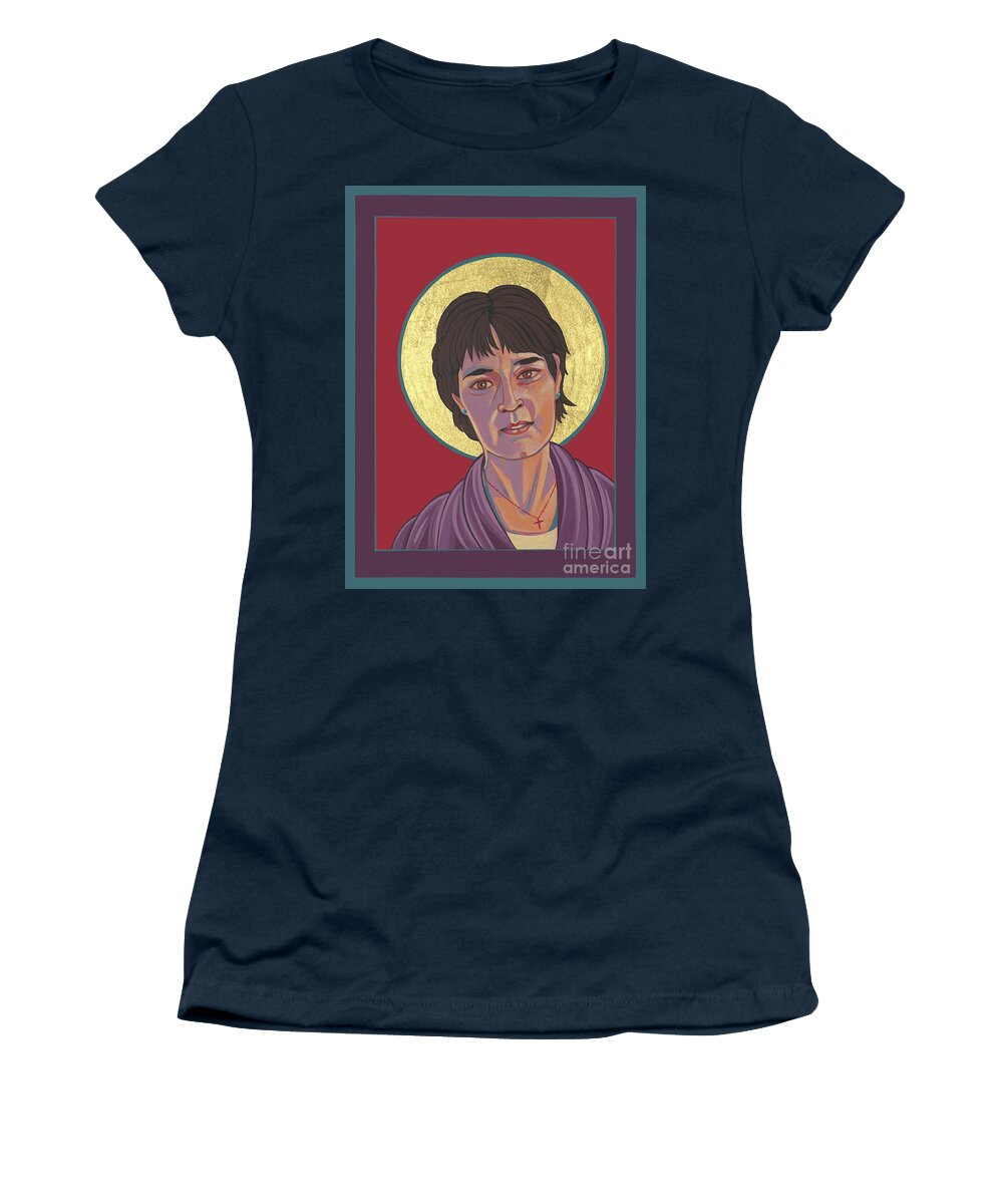 Holy Living Martyr Dianna Ortiz Women's T-Shirt featuring the painting Holy Living Martyr Dianna Ortiz 317 by William Hart McNichols