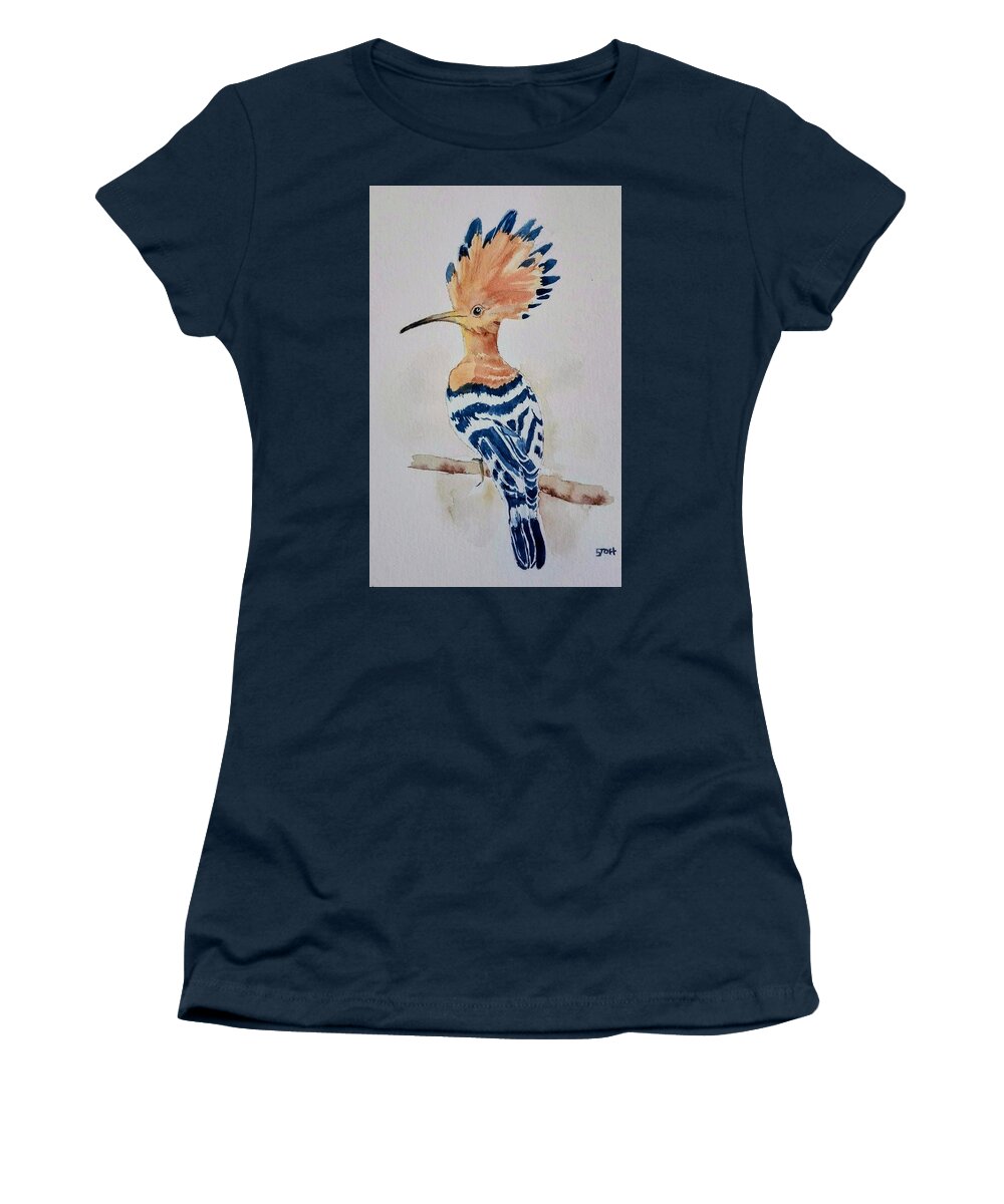 Bird Women's T-Shirt featuring the painting Hoopoe by Sandie Croft