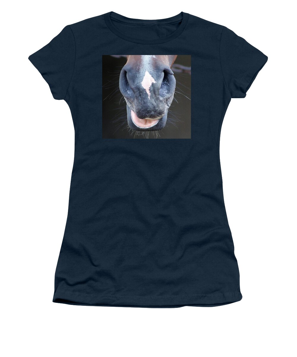 Horse Women's T-Shirt featuring the painting Horse A Mask by Nadi Spencer