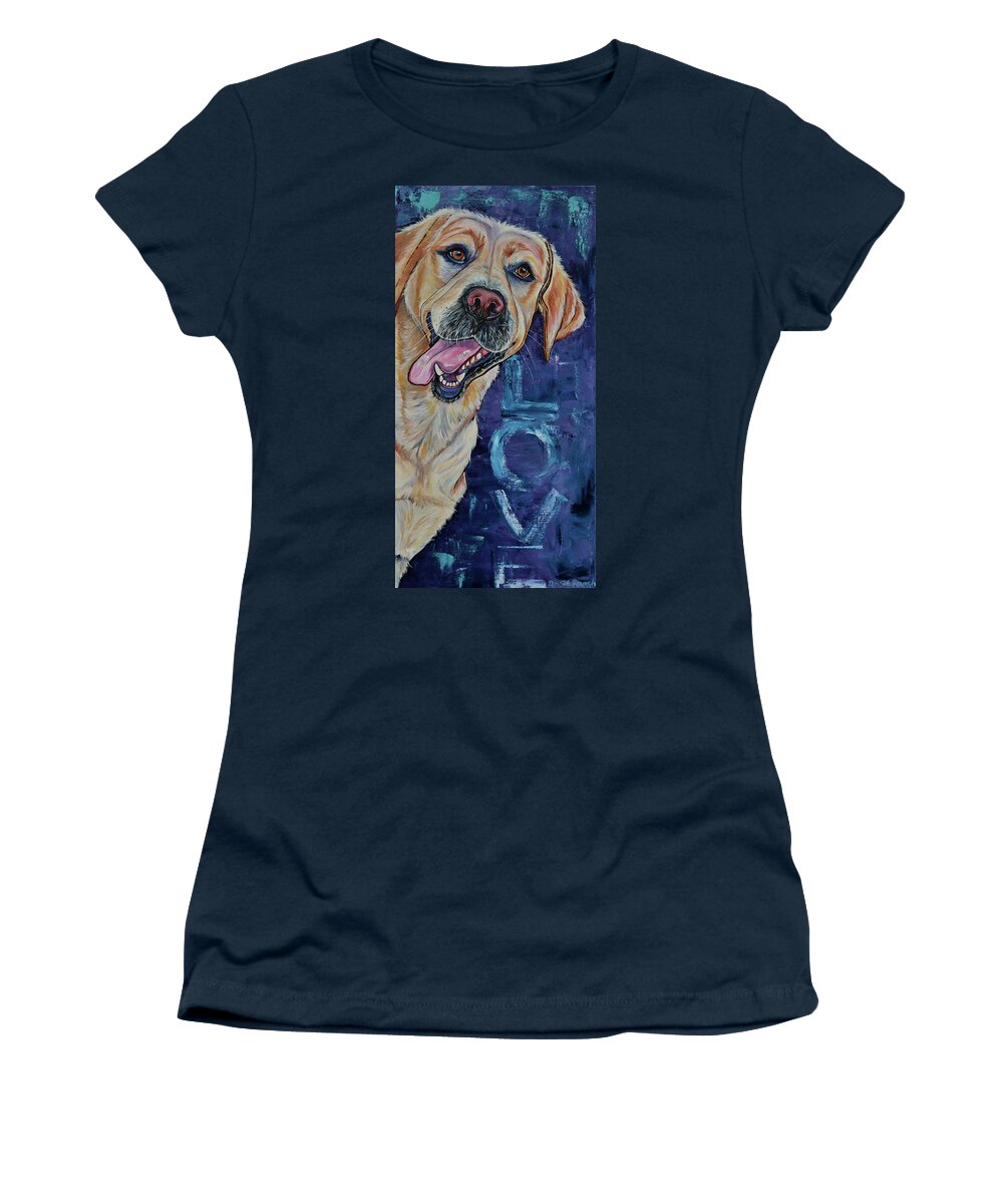 Labrador Retriever Women's T-Shirt featuring the painting I See Your Heart by Patti Schermerhorn