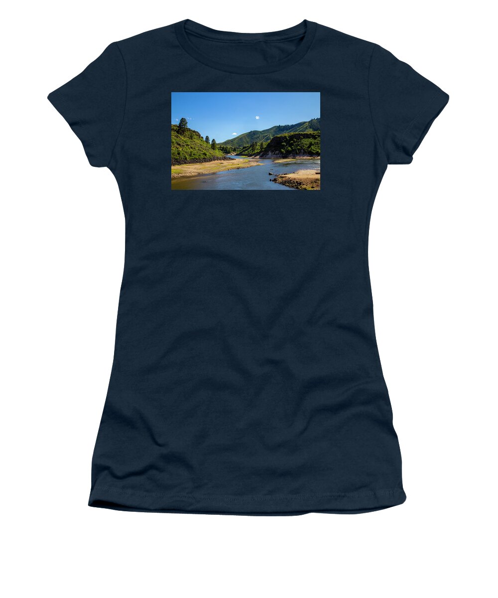 Idaho Women's T-Shirt featuring the photograph Idaho Waterway by Dart Humeston