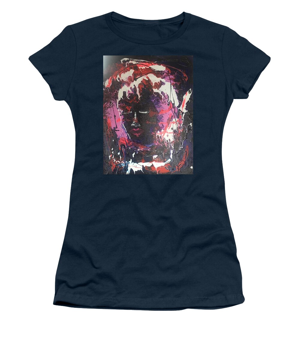 Abstract Painting Art Women's T-Shirt featuring the painting Pour Painting VII by Crystal Stagg