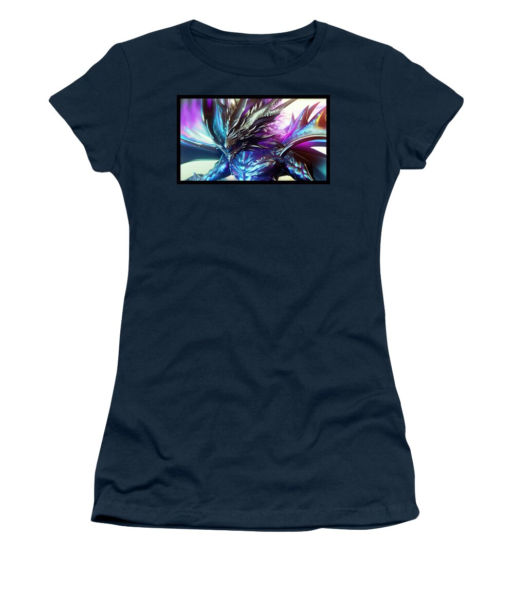Dragon Women's T-Shirt featuring the digital art Immortal Dragon Closeup by Shawn Dall