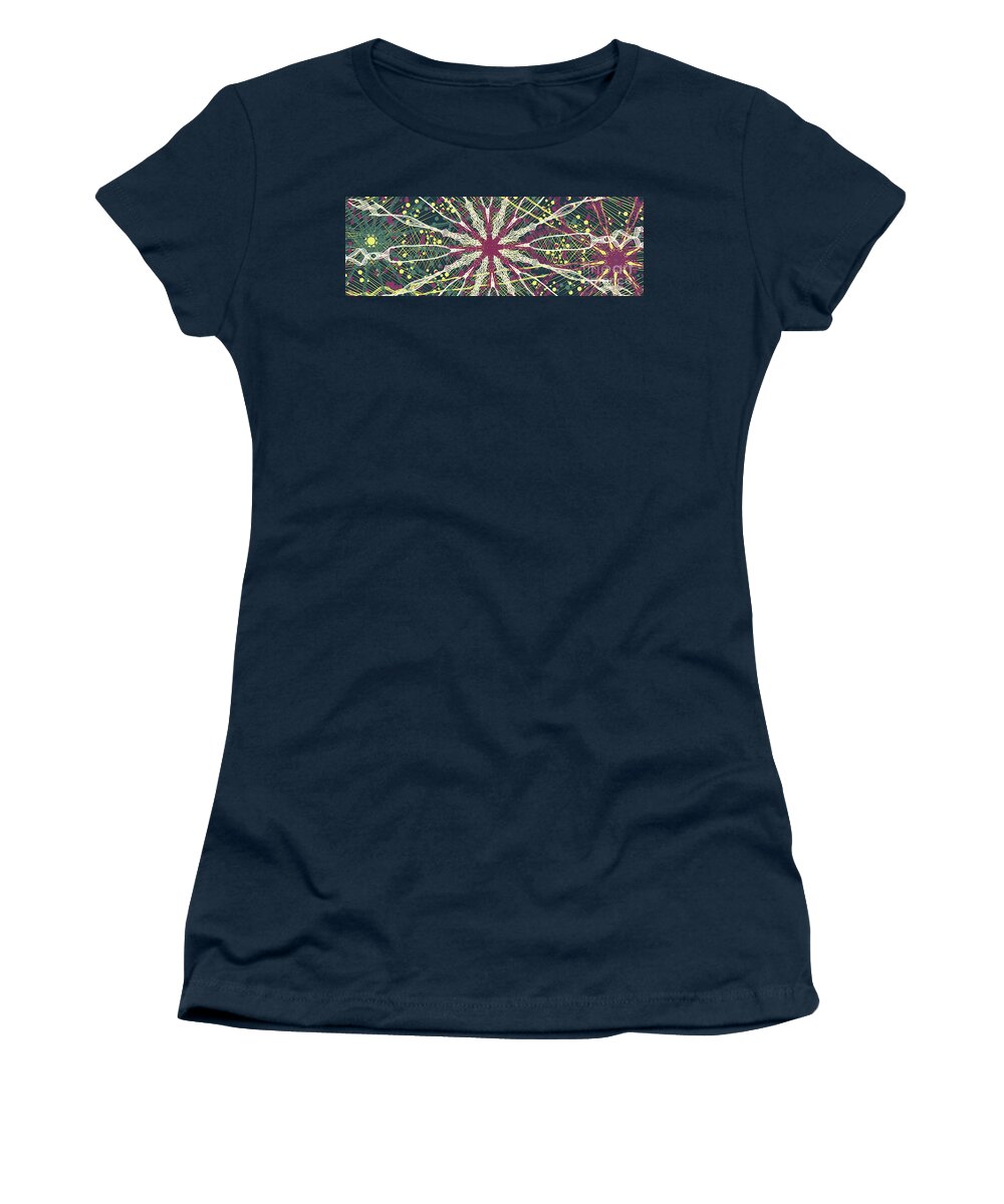 Mandala Women's T-Shirt featuring the digital art Improvisation 351 by Bentley Davis