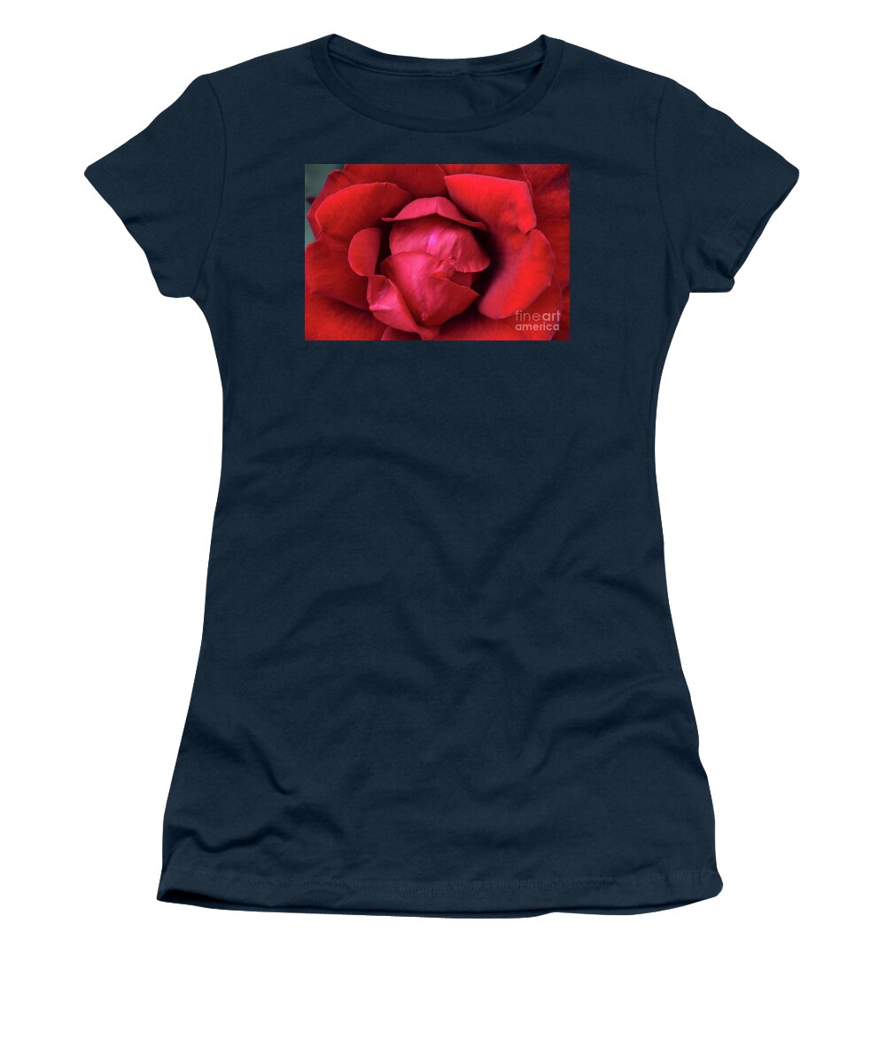 Nature Women's T-Shirt featuring the photograph In The Heart Of Rose Beauty by Leonida Arte