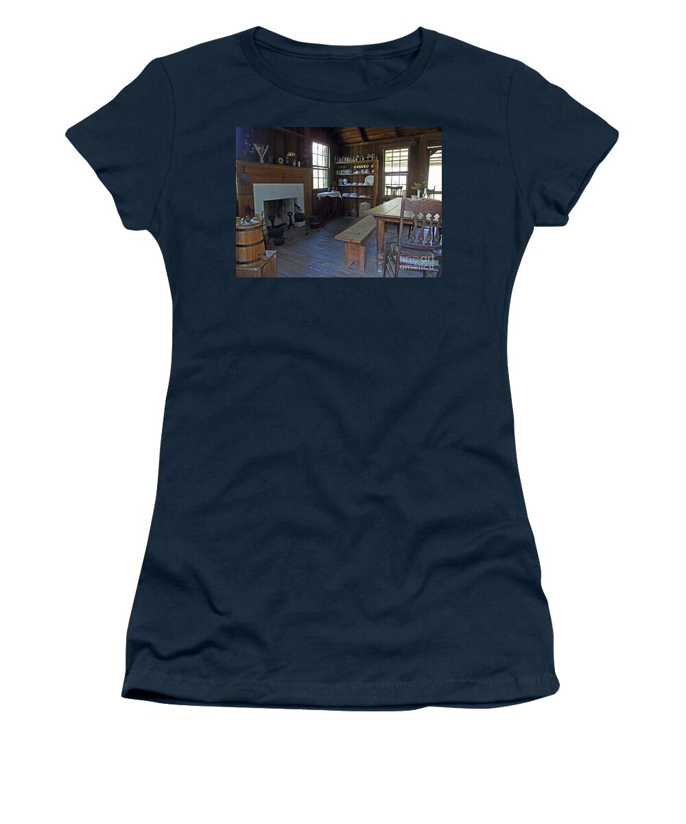 Dudley Farm Women's T-Shirt featuring the photograph Inside The Dudley Kitchen by D Hackett