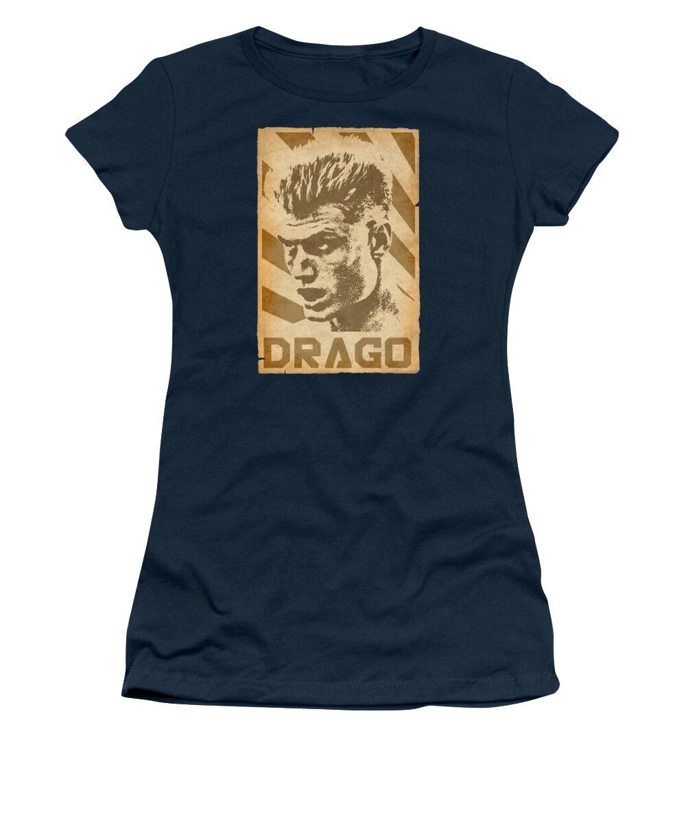 Ivan Women's T-Shirt featuring the digital art Ivan Drago Retro Propaganda by Filip Schpindel