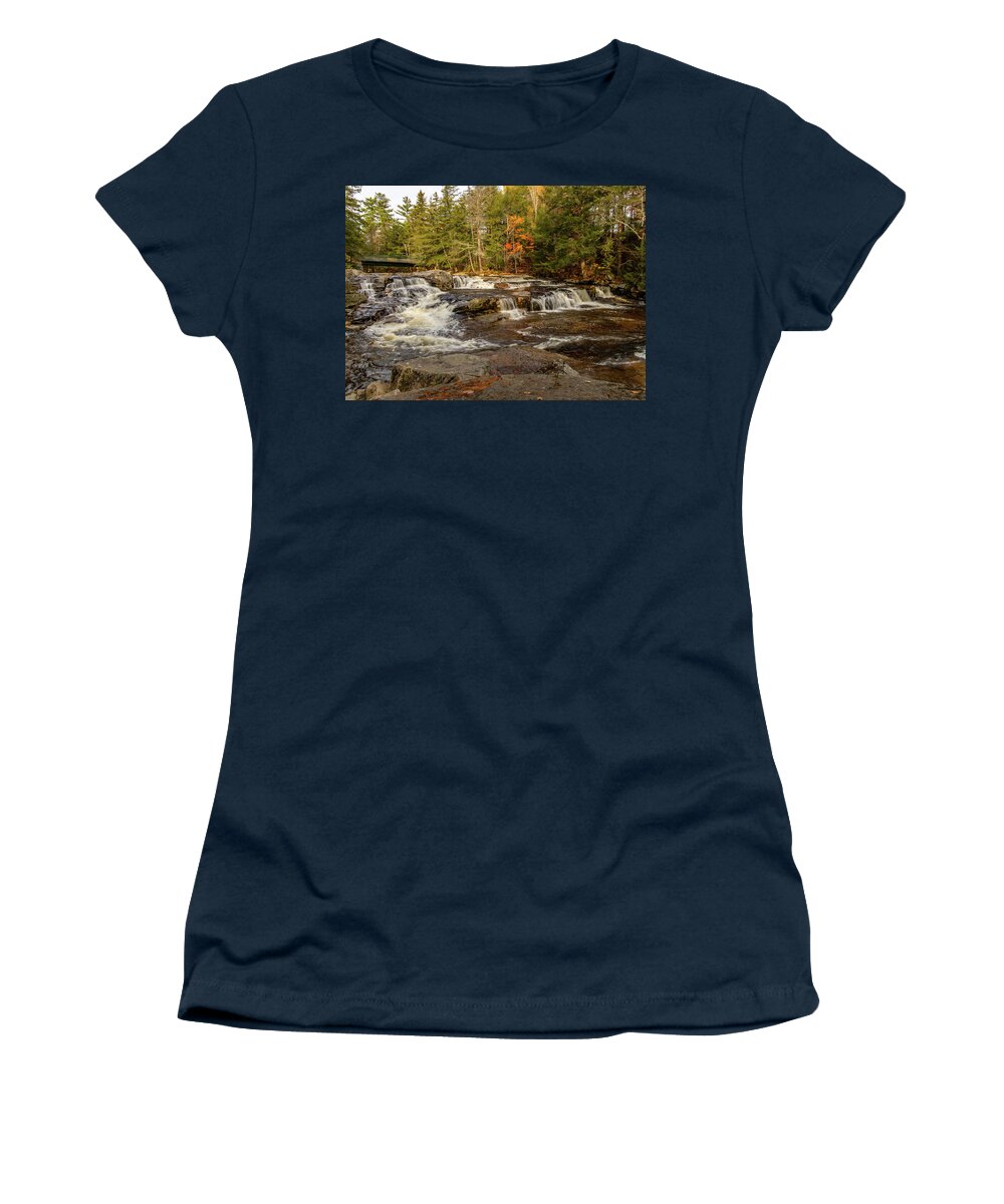 Autumn Women's T-Shirt featuring the photograph Jackson Falls NH in Autumn 3 by Michael Saunders