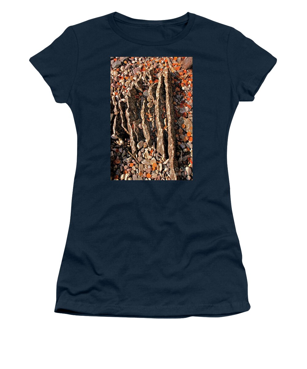 Canada Women's T-Shirt featuring the photograph Jagged Little Rocks by Mary Mikawoz