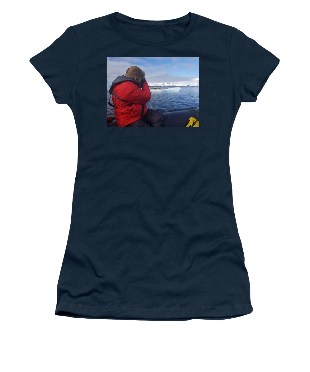 Jeff Women's T-Shirt featuring the photograph Jeff at JSJ Photography in Antarctica with Seals by Jeff at JSJ Photography