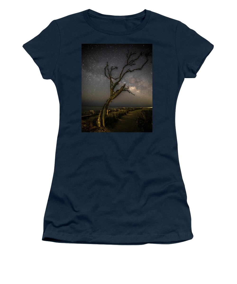 Jekyll Island Women's T-Shirt featuring the photograph Jekyll Island Night Sky by Nick Noble