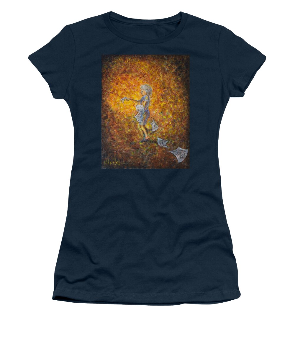 Child Women's T-Shirt featuring the painting Jesus Loves You 02 by Nik Helbig