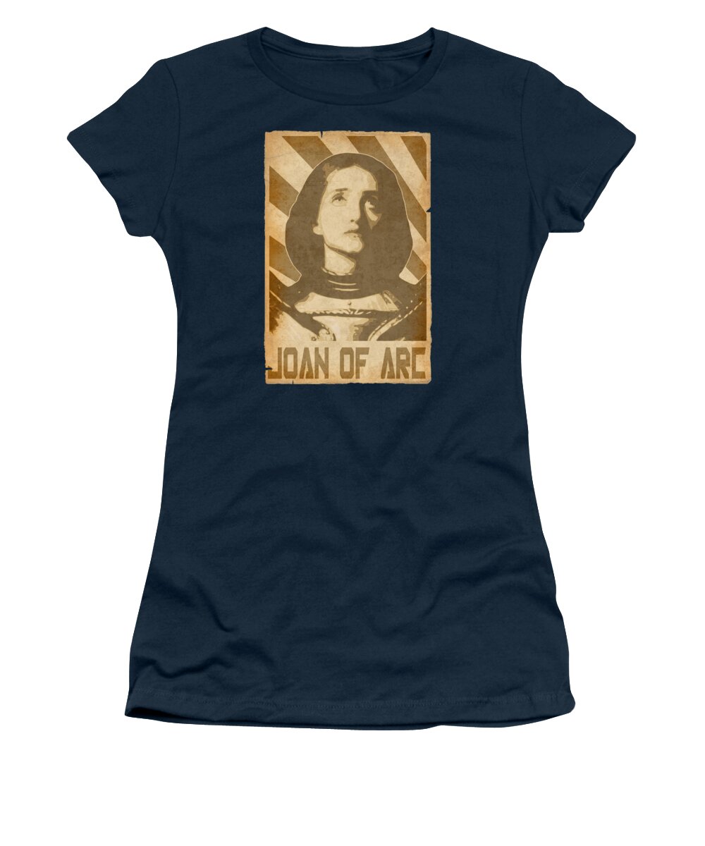Joan Women's T-Shirt featuring the digital art Joan Of Arc Jeanne DArc Retro Propaganda by Filip Schpindel