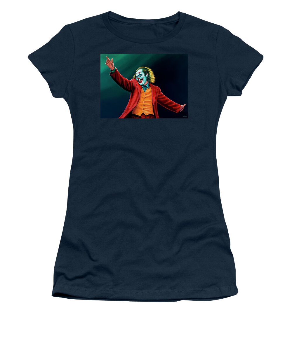 Joaquin Phoenix Women's T-Shirt featuring the painting Joaquin in Joker Painting by Paul Meijering