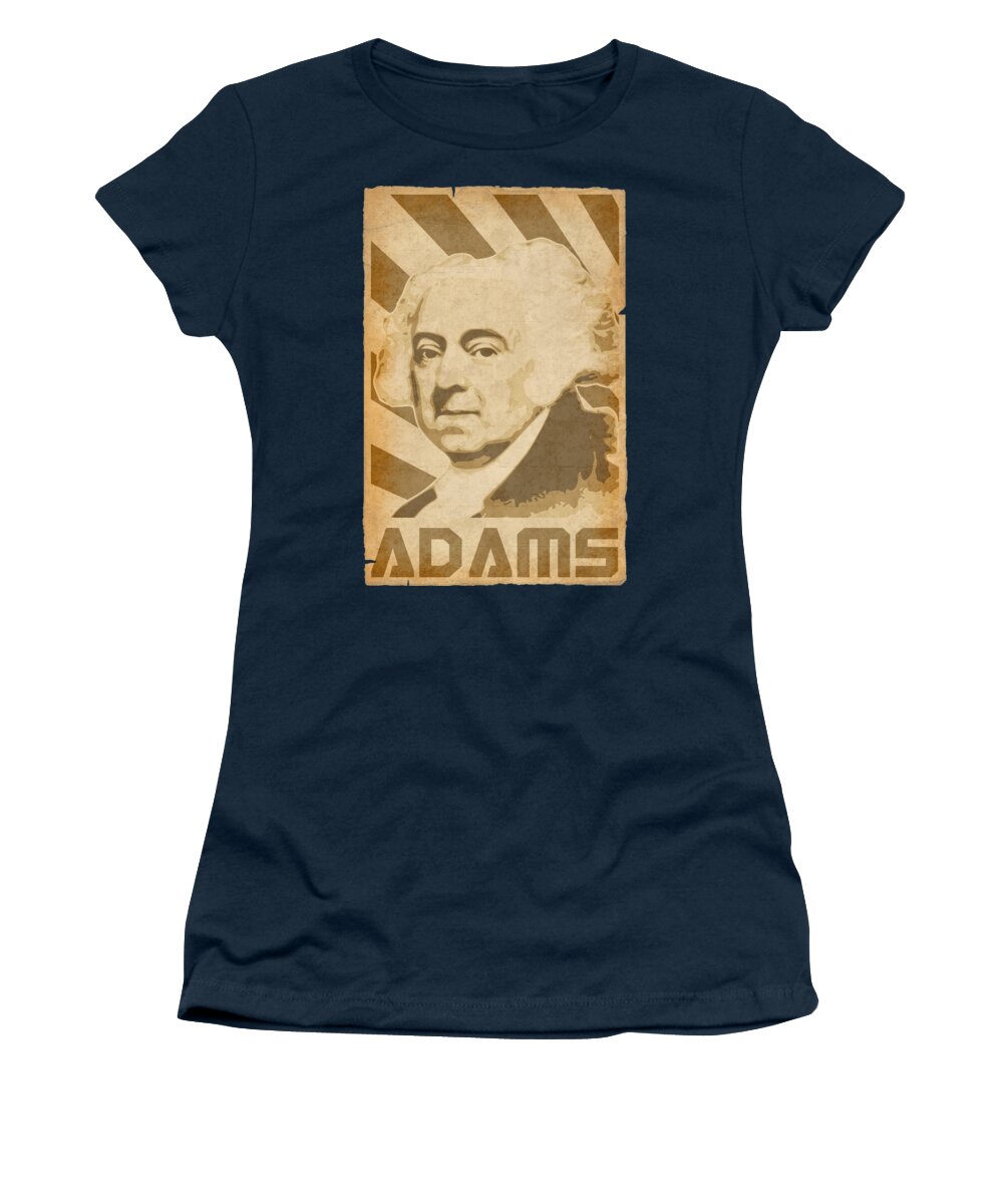 John Women's T-Shirt featuring the digital art John Adams Retro Propaganda by Filip Schpindel